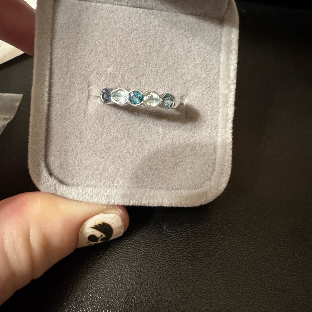 Elegant Silver and Blue Gemstone Ring